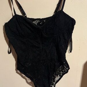 Chic Black Lace Bodysuit